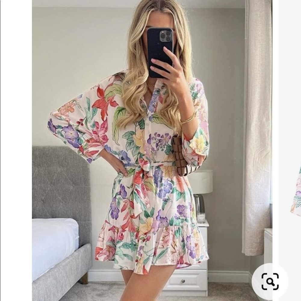 ✅SoLD✅Zara floral shirtdress - Picture 3 of 15